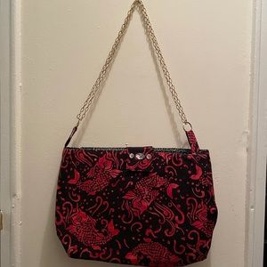Handmade Red and Black Koi fish print bag
